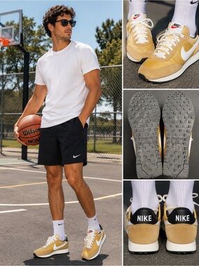 Nike Mens Beige Gold White Air Tailwind 79 Sneakers Shoes Size 9.5